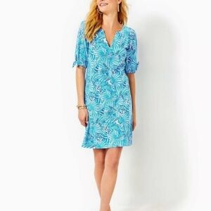 NWOT Lilly Pulitzer Easley Dress. Amalfi Blue By the Seashore. Size Small.